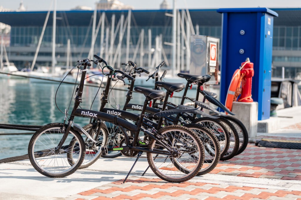 Bikes at Genova Waterfront Marina