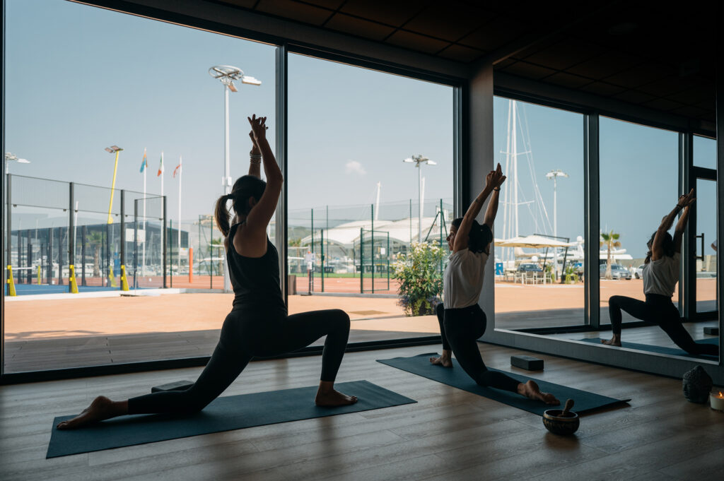 Yoga lession at Genova Waterfront Marina