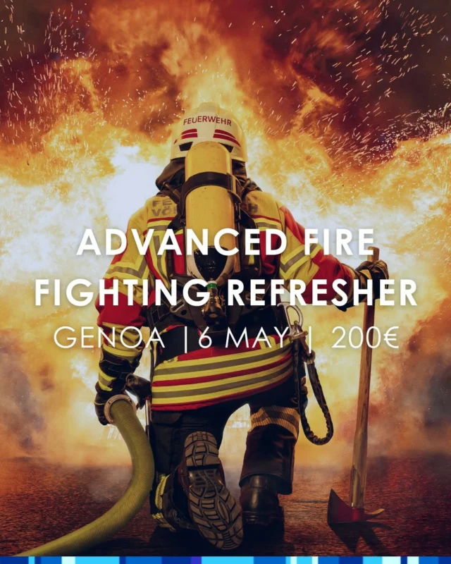 🔥 Updated Proficiency in Advanced Fire Fighting⁠
📍 Genoa | 📅 06 May 2025 | ⏰ 4 hours | 💶 €200⁠
⁠
⁠
Refresh your knowledge and stay compliant with this half-day theory course, designed for seafarers needing to maintain their Advanced Fire Fighting certification.⁠
⁠
✅ Fire-fighting tactics at sea & in port⁠
✅ Smoke extraction & ventilation control⁠
✅ Fuel & electrical system risks⁠
✅ Coordination with shore-based teams⁠
✅ Management of injured persons⁠
⁠
📣 Places available!⁠
📄 Self-declaration form required⁠
📚 Prerequisites: STCW A-VI/1-2 & A-VI/3⁠
📧 For more details, contact us via the link in bio or at training@genoasuperyachthub.com.⁠
⁠
⁠
#genova #genoa #italy #genoasuperyachthub #genovawaterfrontmarina #rivieraitaliana #yachts #italiancoastline #yachtcrew #weareamico #yachtcrewlife #portsofgenoa #genoamarina #marina #marinalife #YachtCrewTraining⁠